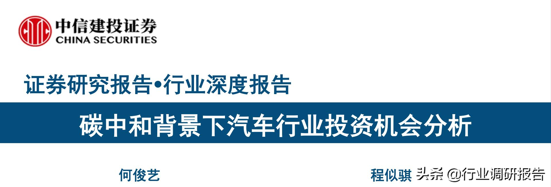 汽车行业深度报告 碳中和背景下汽车行业投资机会分析 行业调研报告 Mdeditor