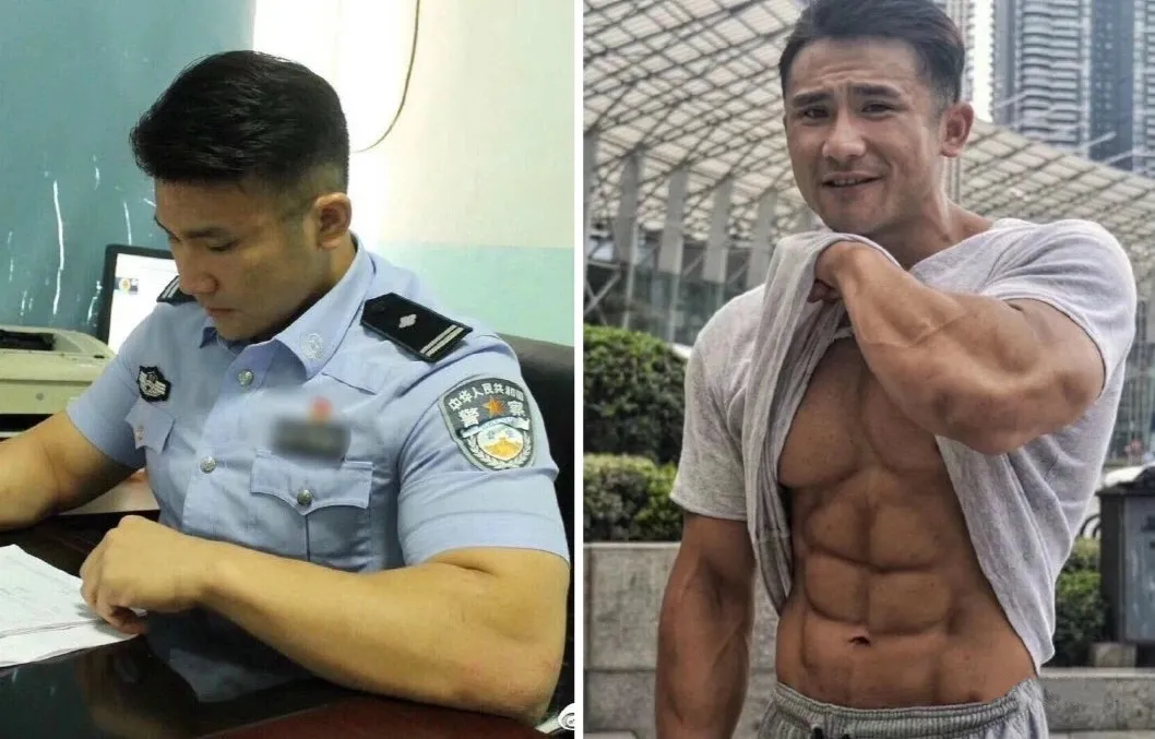 “四川交警”身材照被曝光:撸铁15年成巨无霸,罪犯都不敢惹他