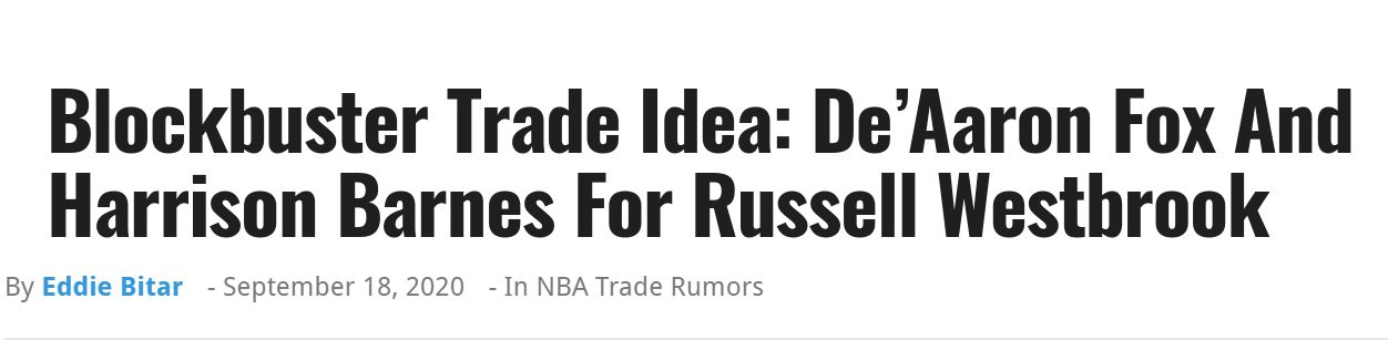 2換3！美媒建議火箭交易威少，換來國王神射+新星，死亡五小得到升級？-黑特籃球-NBA新聞影音圖片分享社區