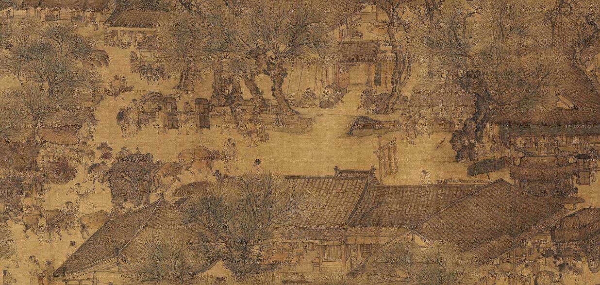 [神秘人]《清明上河图》发现神秘人,放大20倍树下男子在嘛?穿着真尴尬