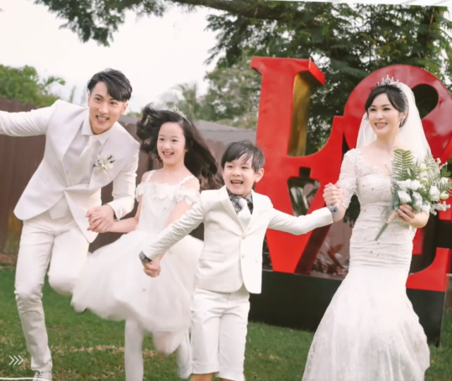 吴尊一家四口拍婚纱照，女儿造型惊艳，不做儿童模特可惜了