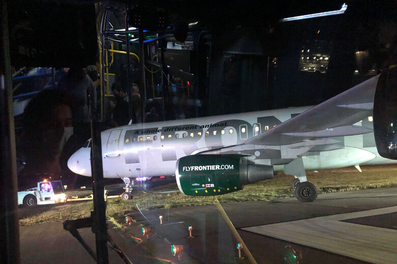 U.S. plane rushed out of the end of the runway when landing at night ...