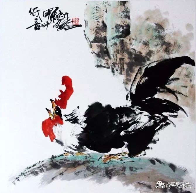 林成翰：画鸡极富夸张，但满纸情趣