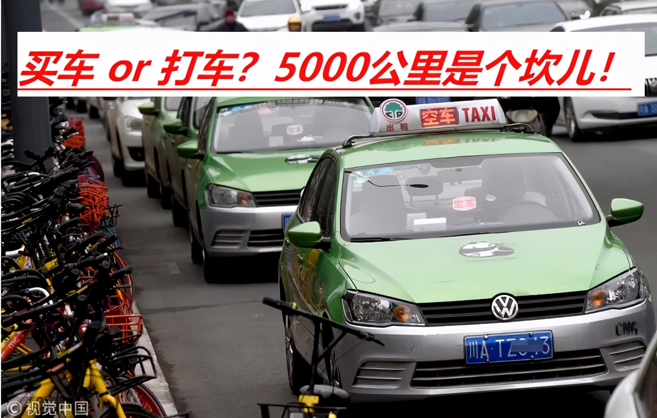 How many kilometers does a car run in a year to cover its cost?Less than 5,000 kilometers, a