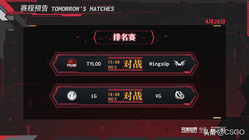 CSGO PWL April 25th battle report Wings Up, VG team qualified iNEWS