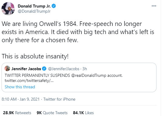 �這是對言論自由的惡毒侵犯！這是奧威爾的1984！�