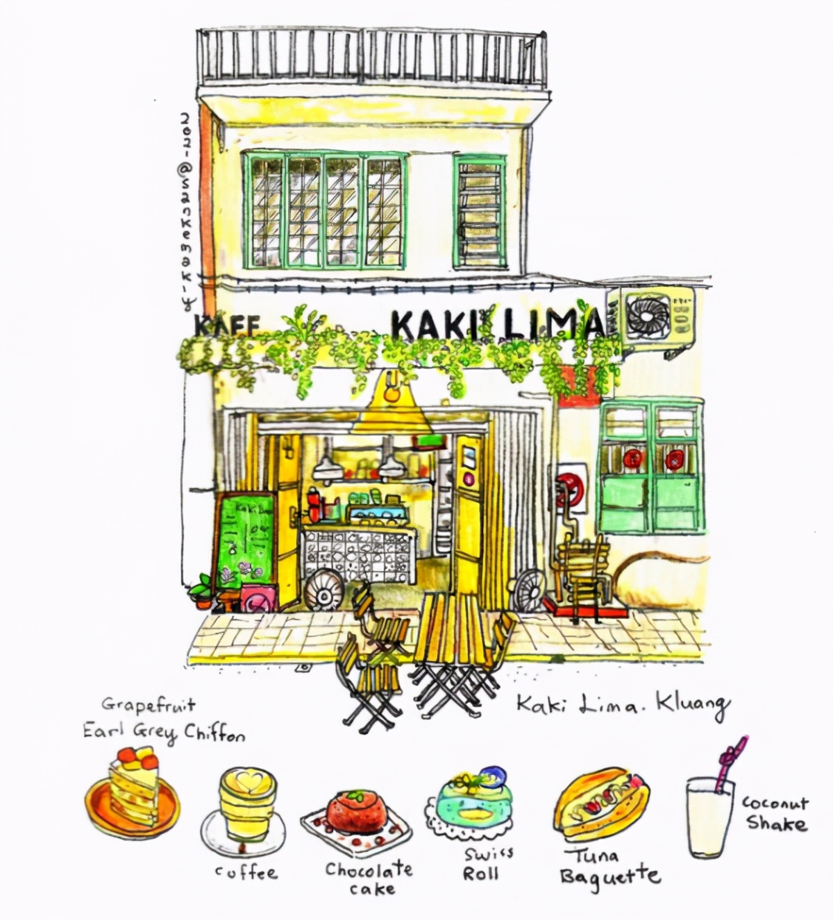 跟着画作打卡咖啡店“马来西亚50家店铺”计划