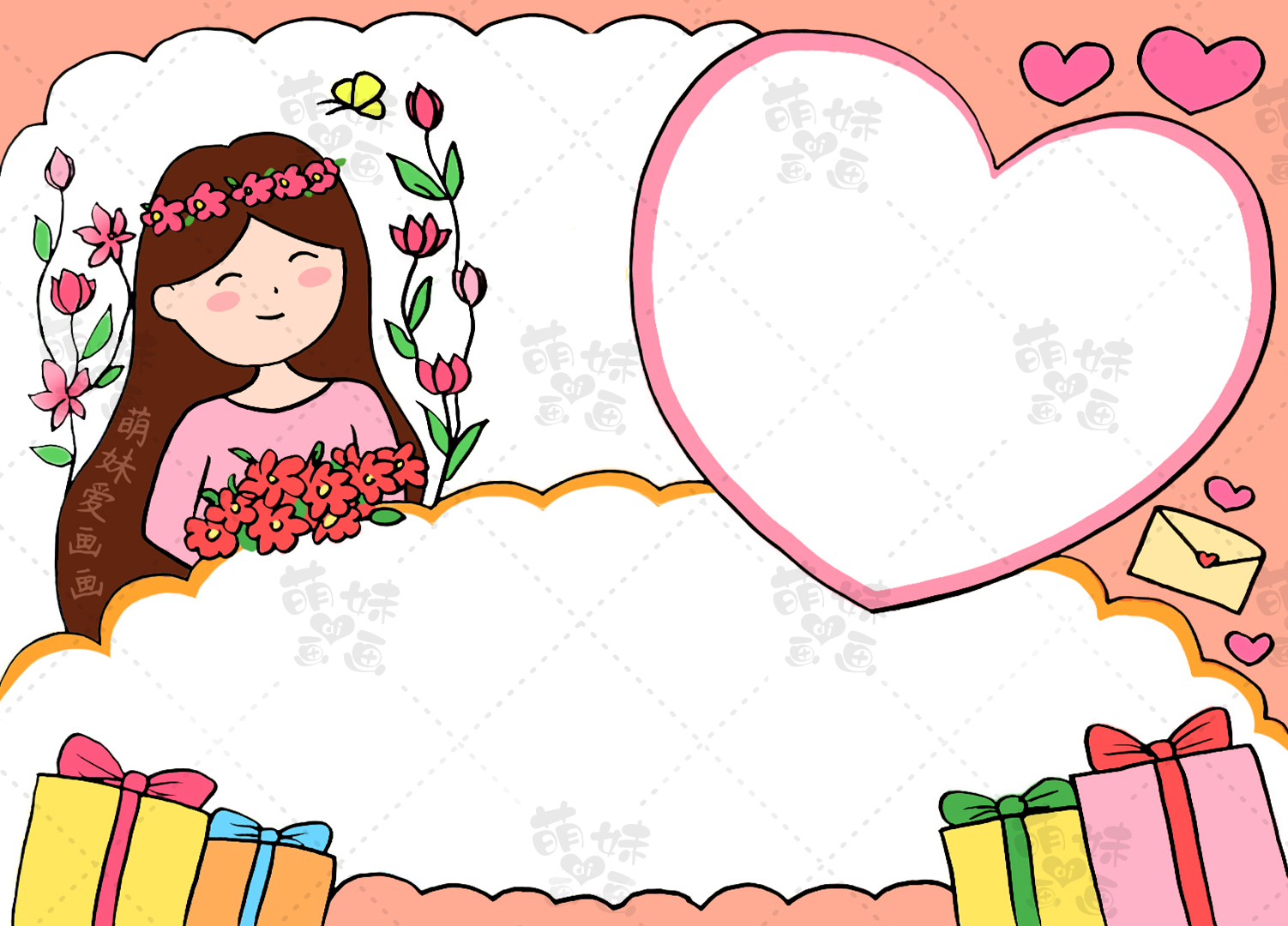 妇女节|女神节快乐38妇女节主题手抄报模板 简单又好看含内容文字