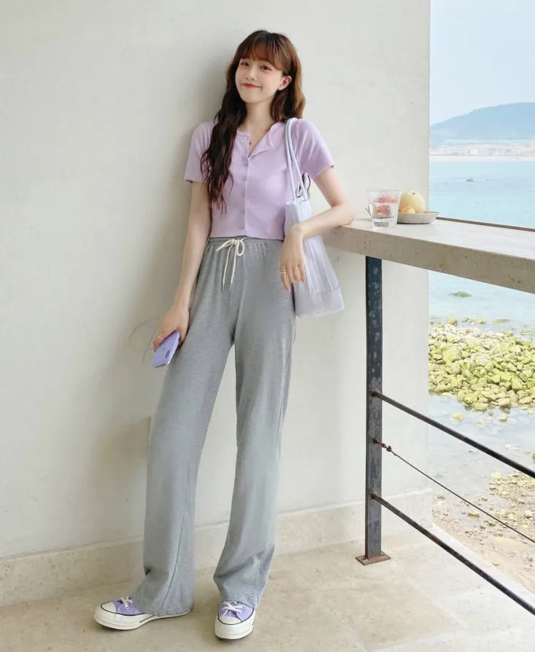 你穿短上衣+高腰裤的模样,美到犯规