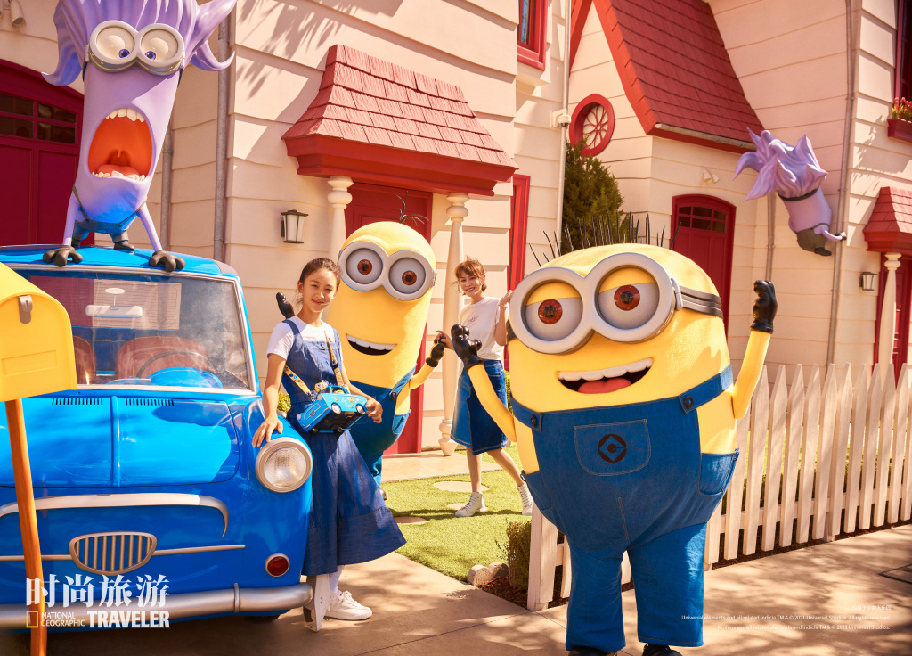 田亮一家四口在环球影城拍大片，气质画风多变，森碟姐弟身高瞩目