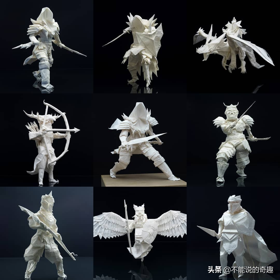 芬兰网友仅用一张纸，不加任何切割和撕裂折出逼真形象，拍案叫绝