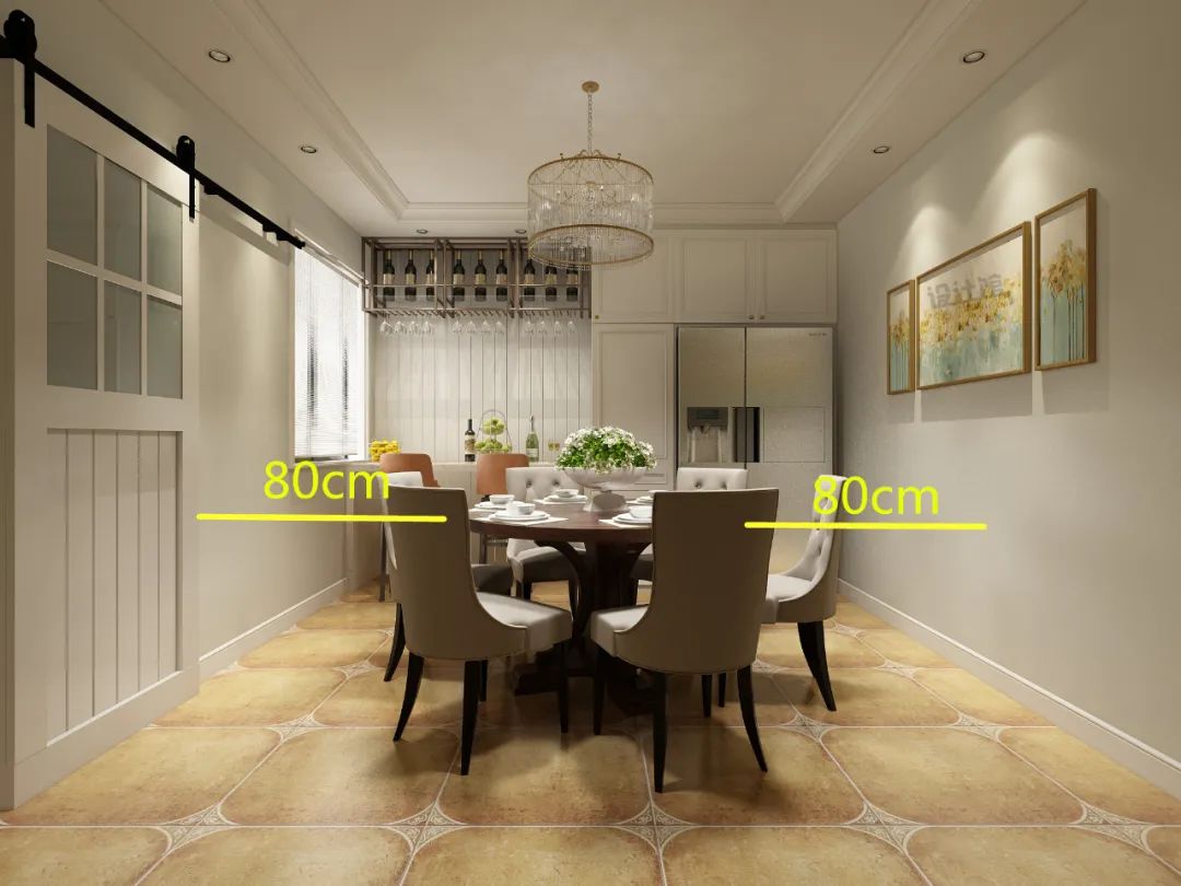 How much space does the dining table and chairs need?Table and chair