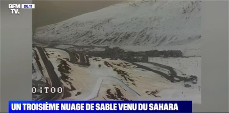 法國(guó)1個(gè)月內(nèi)3次沙塵暴，冰川被染黃，專家：含61年前放射物質(zhì)