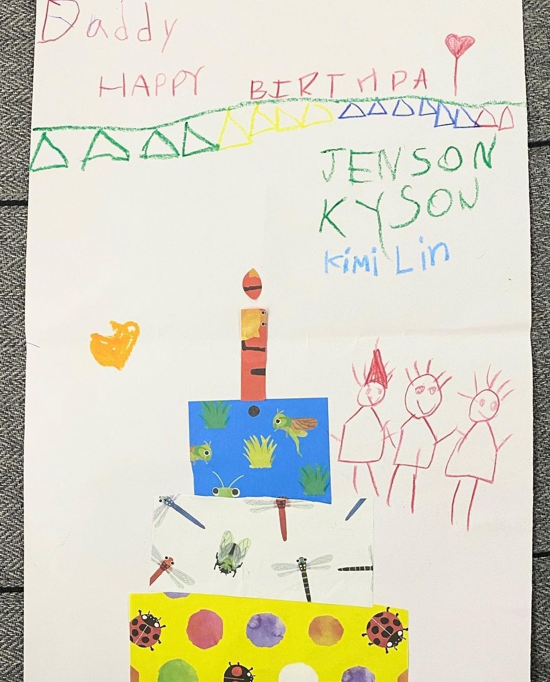 林志穎生日曬全家福，Kimi身高直追爸爸，三兄弟畫賀卡當禮物