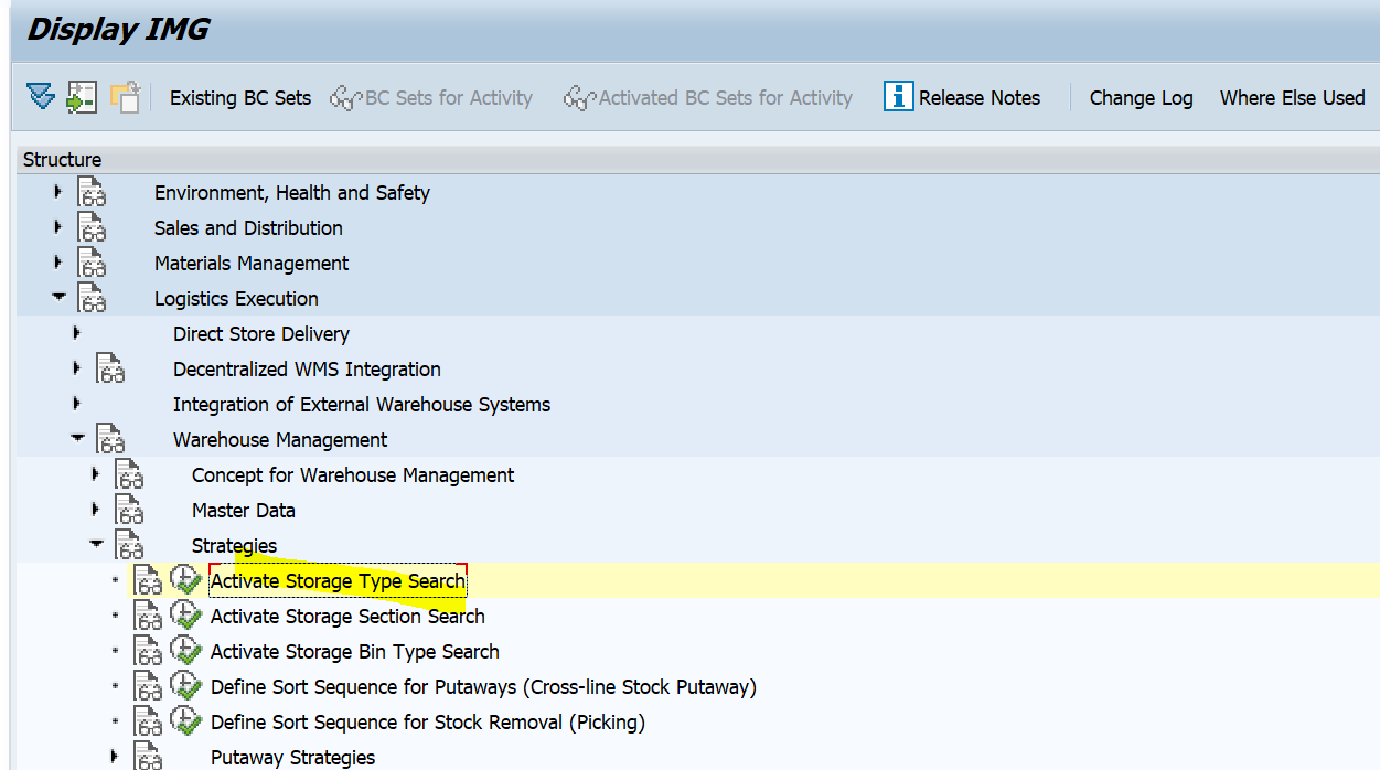 SAP WM儲存型別搜尋配置裡的SC & WPC標記