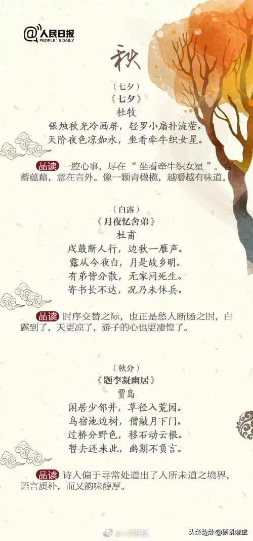 人民日报发布：28首节气节日诗，带你领略古诗里的字、画、韵之美-第6张图片-非凡网