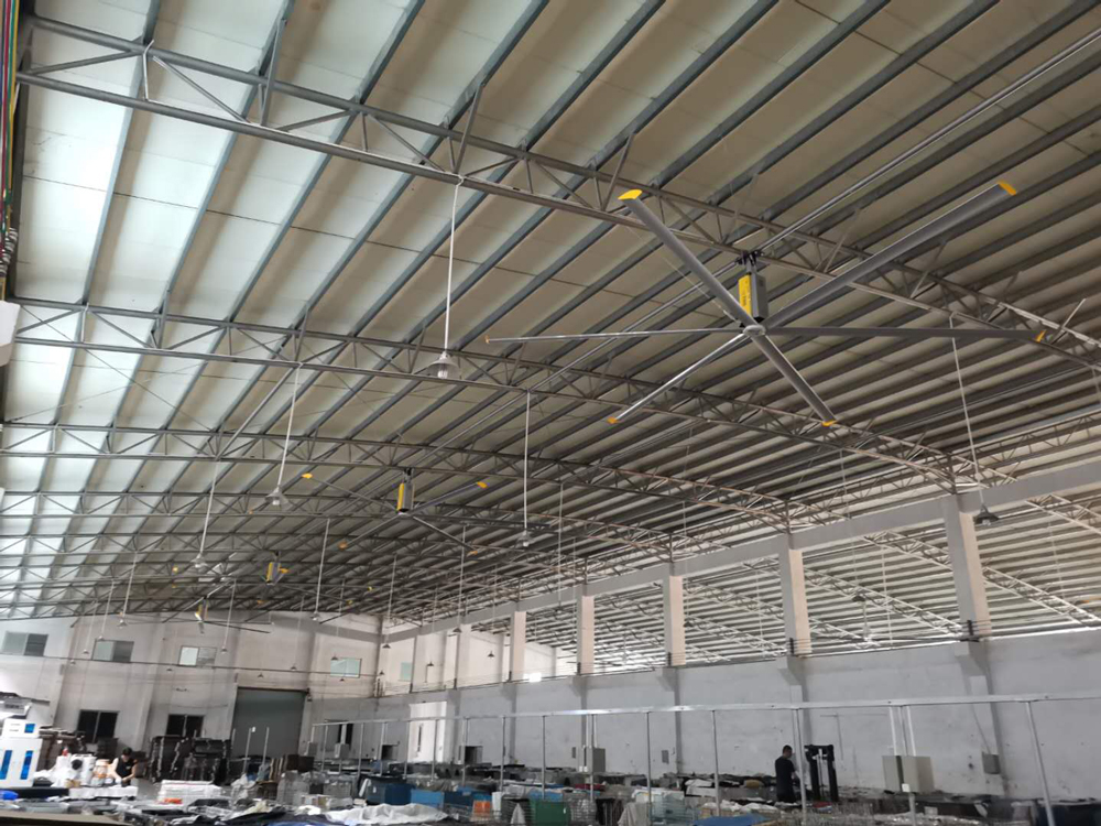 佛山工業(yè)廠房用工業(yè)大風扇解決車間通風降溫難題