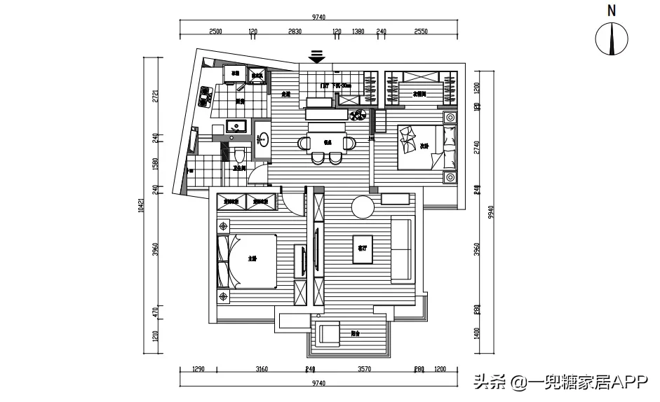 75平逼仄小户型，轻松装下2房2厅2衣帽间，全靠这张装修清单