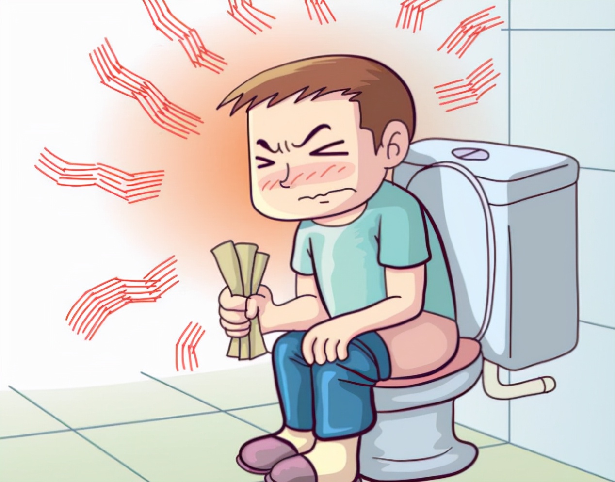 When going to the toilet, the front of the stool is dry and hard, and