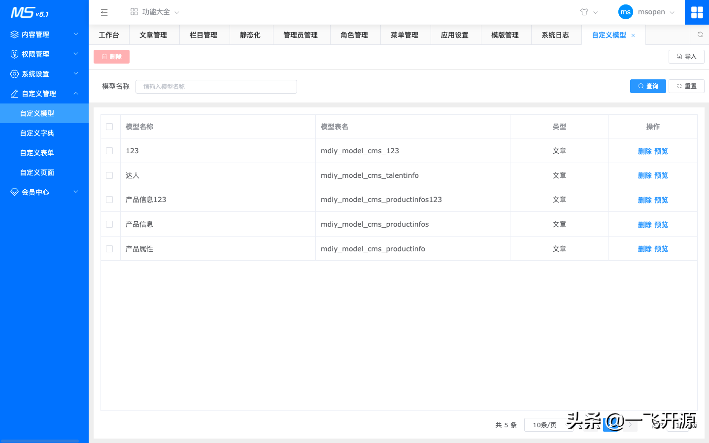 「开源」基于MIT开源协议，可直接商用无需授权的CMS内容管理系统