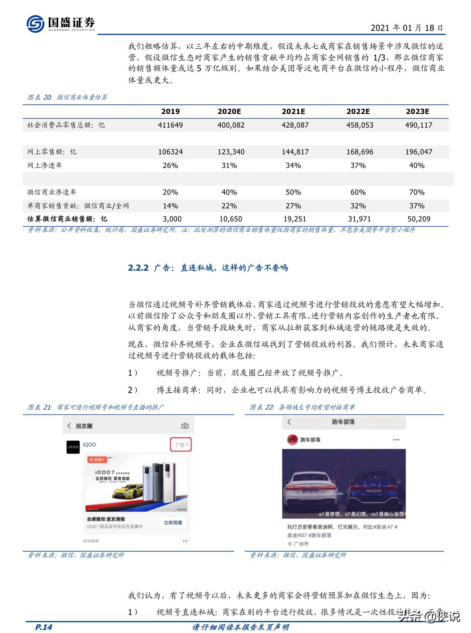 微信视频号，敢为天下后（国盛证券）