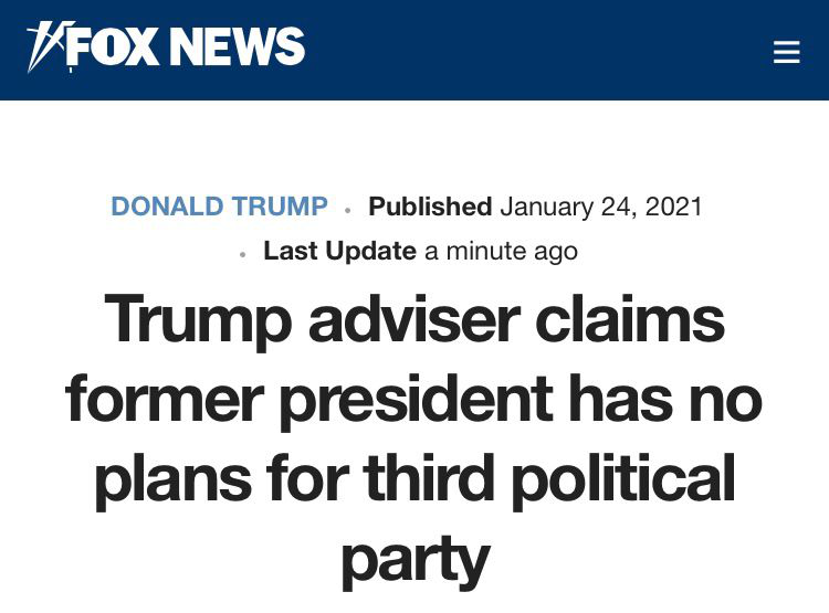 面臨二次彈劾之際，特朗普改口：不會成立新政黨，將為共和黨效力