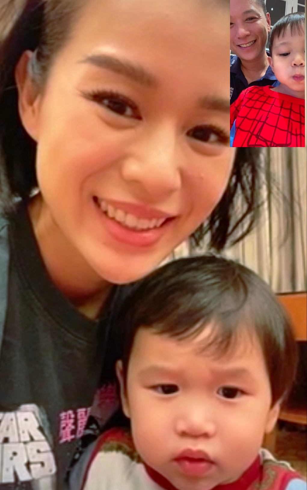 胡杏兒老公週末帶兒子放風，奕霆吃雪糕神態喜感，父子同框超有愛