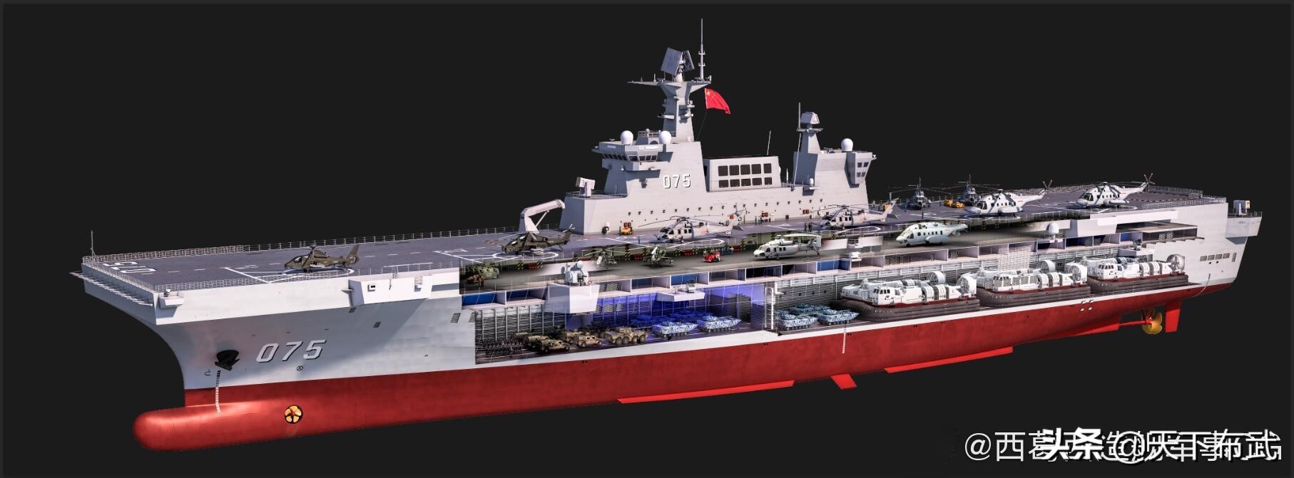 这就是中国速度，075一号舰还未服役，三号舰已快要完工下水