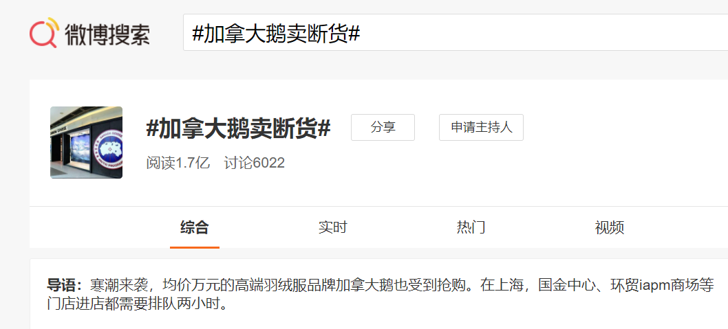 新的创作“加拿大鹅”上热搜，上万的羽绒服是怎么收割市场的？