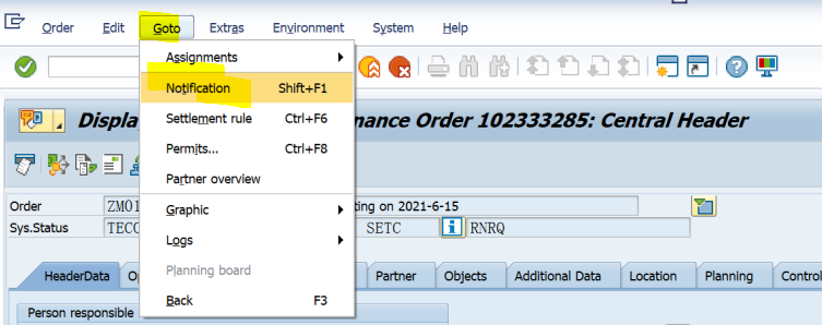 SAP PM初级系列15 - IW33事务代码里查看维修工单对应的维修通知单