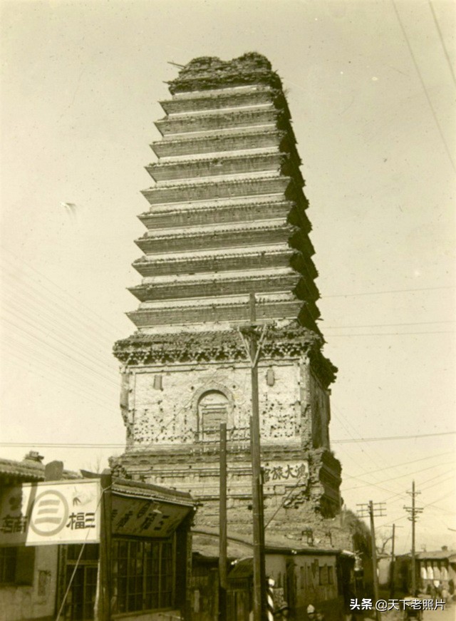 1935年辽宁义县老照片 85年前的奉国寺及鼓楼影像