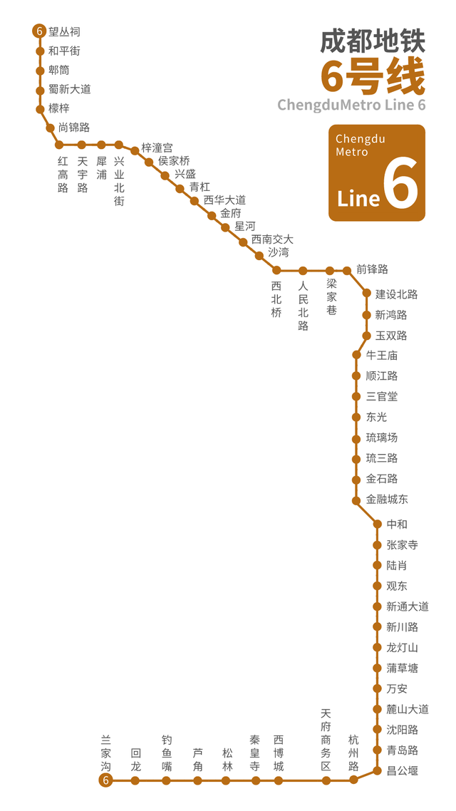 成都将开通的地铁，长68.76千米，设56站，途径7个行政区