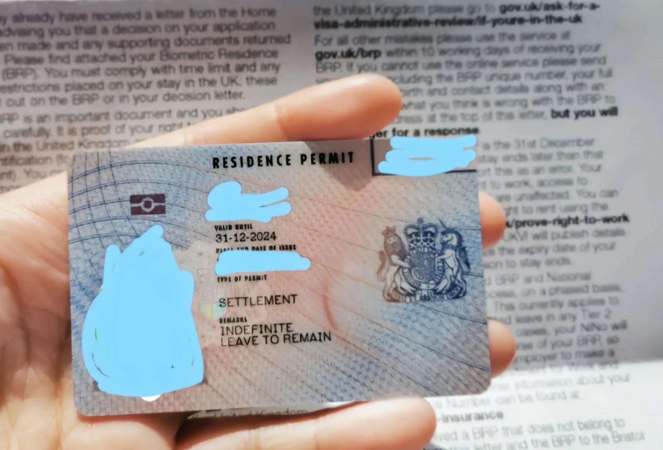 eu residence card travel to uk