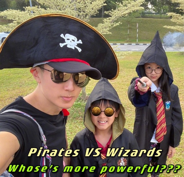 吳尊參加兒女學校活動，一雙兒女漂亮可愛，相伴左右超幸福