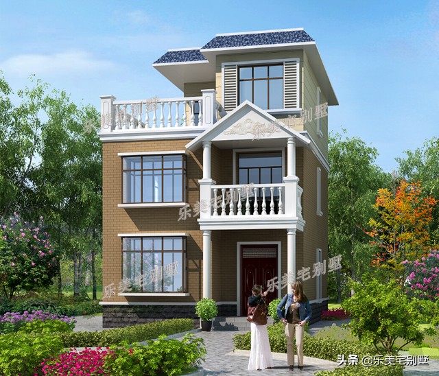 7款农村三层自建房别墅占地约90平米实用经济