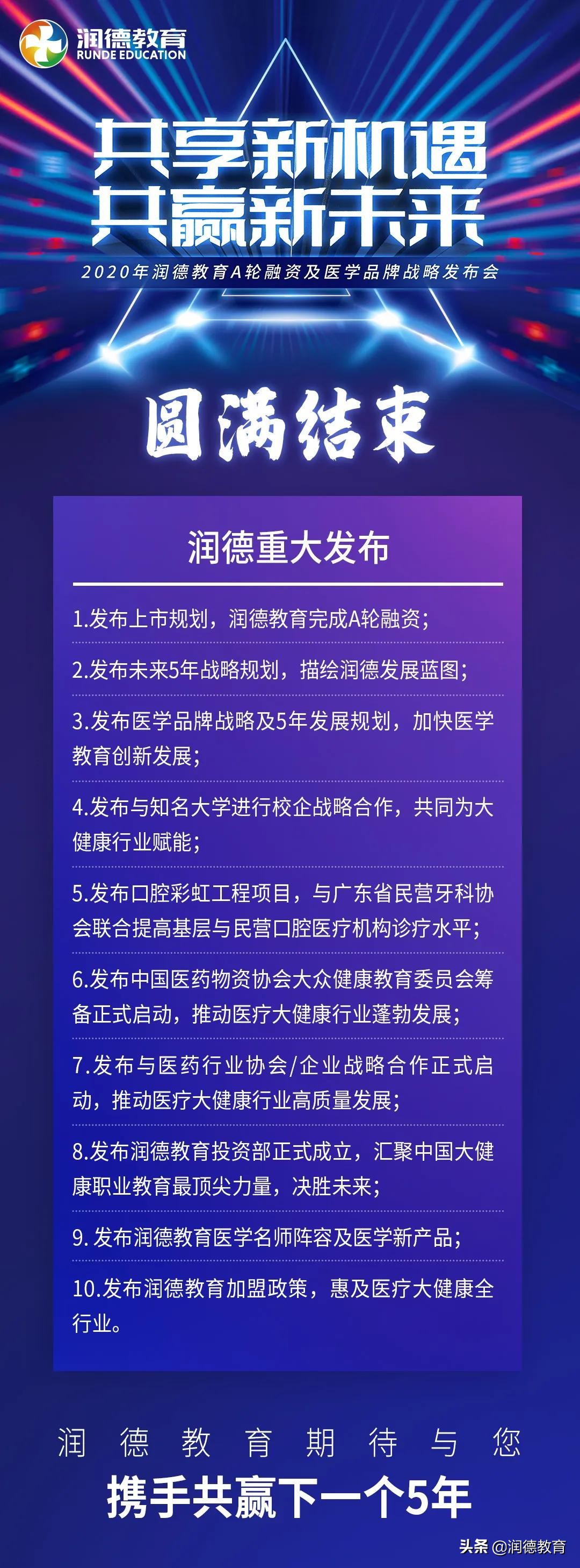 2020年润德教育A轮融资及医学品牌战略发布会圆满举办