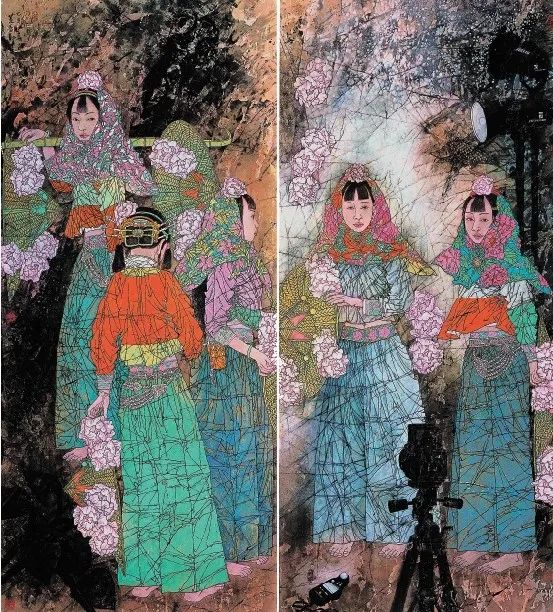 柔美多姿，仪态万方——著名画家徐惠泉以工笔重彩将东方女性的美跃然纸上