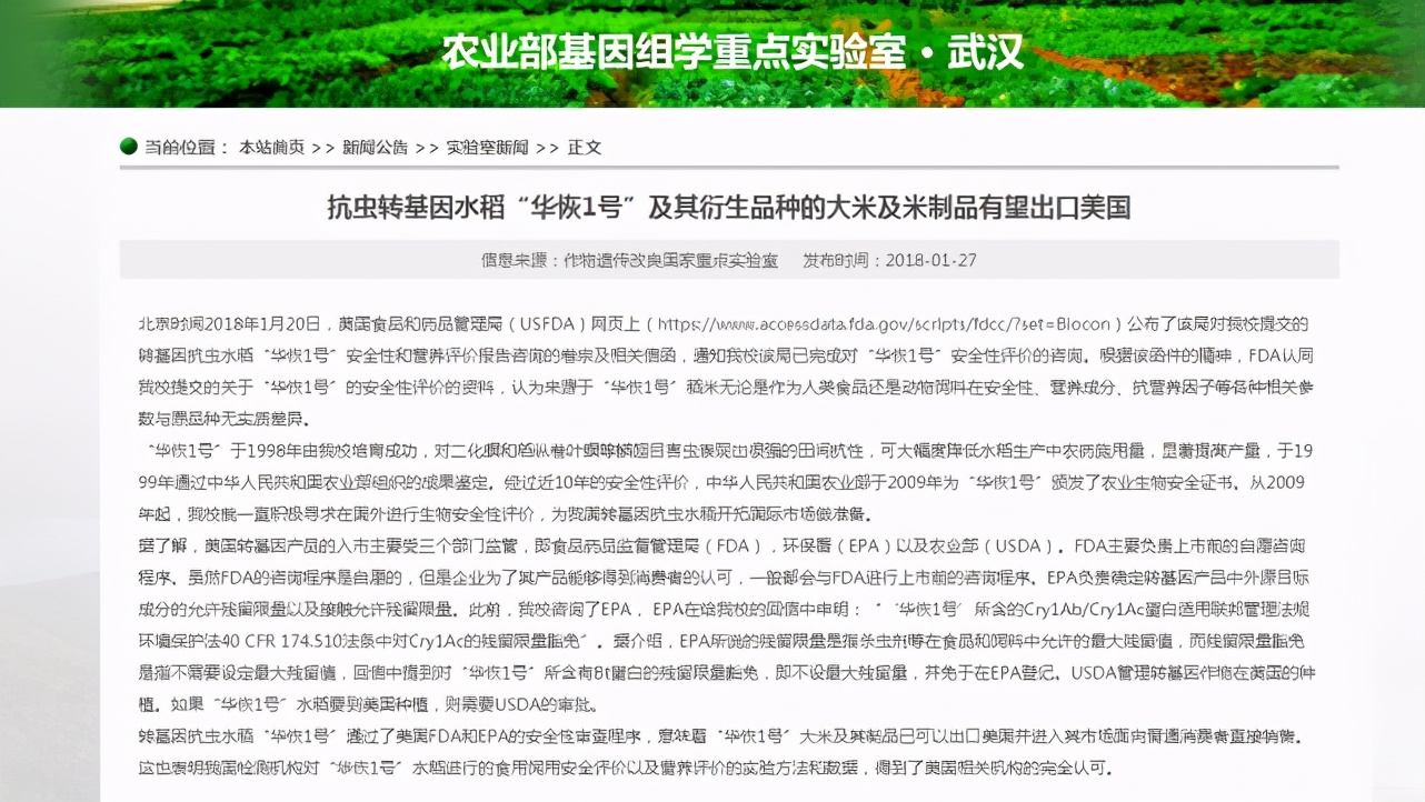 新冠肺炎在武汉爆发是因为吃转基因大米？纯属谣言
