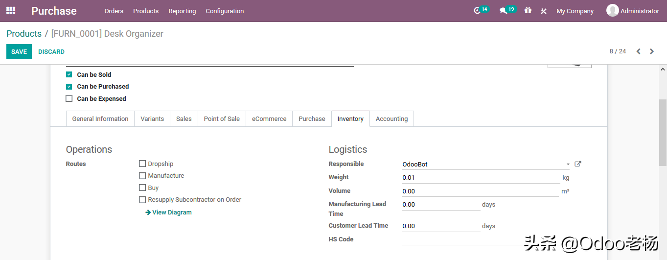 全球排名第一的免费开源ERP：Odoo14采购管理功能应用