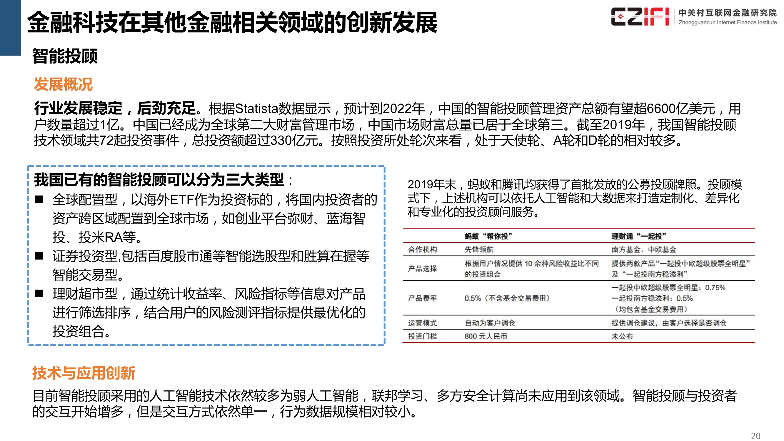 中国金融科技和数字普惠金融发展报告（2020）