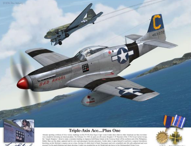 美军飞行员创四大满贯，击落德日意三国敌机，连自家军机也没放过