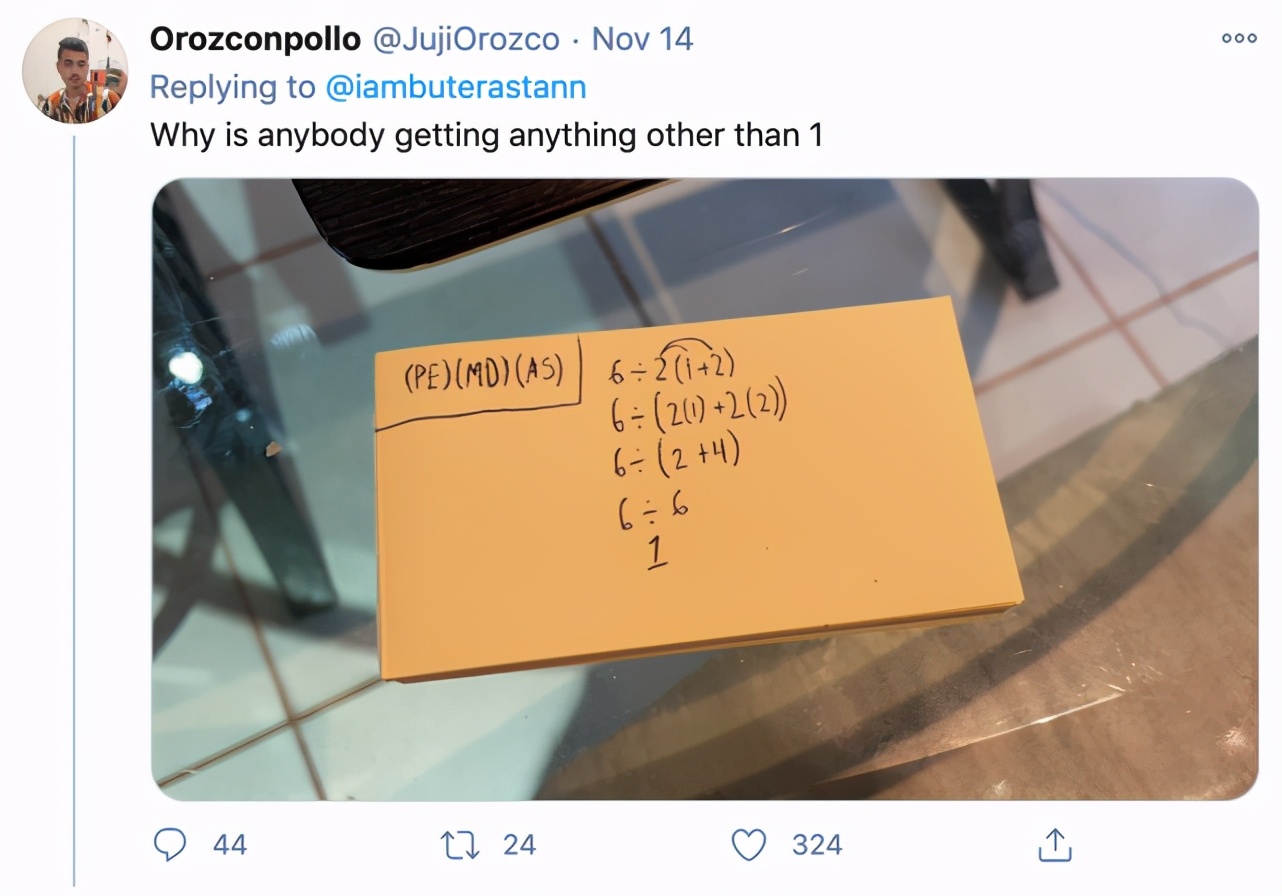 6÷2(1+2)=？英国网友为数学题大吵，互骂对方“白痴”