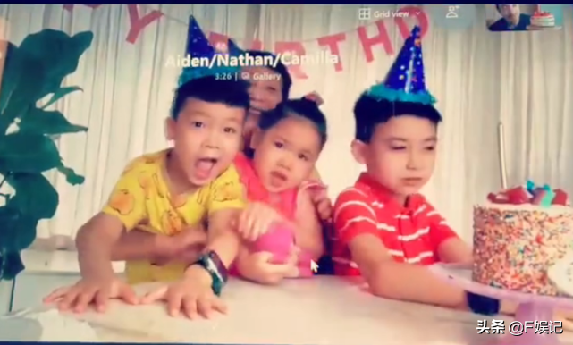 陳豪離家依舊收穫滿滿的愛陳茵媺攜子女在家為其隔空慶生