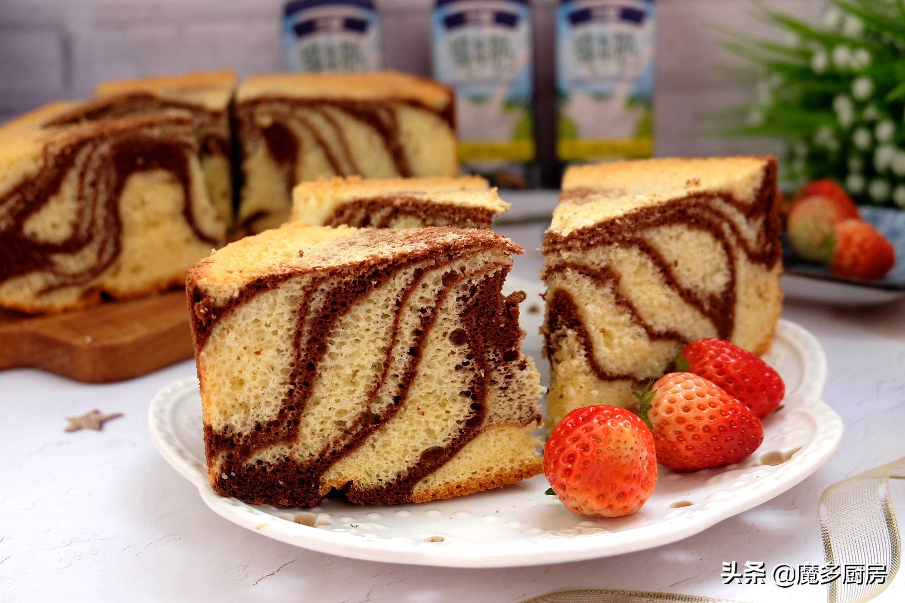 這個蛋糕做法好，無油低糖配方簡單實用，兩種顏色好看又好吃