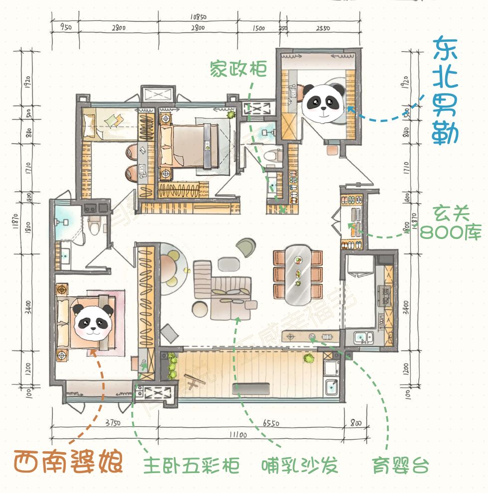 融创、万科、世茂最新三房四房曝光，比比细节就知道差距了