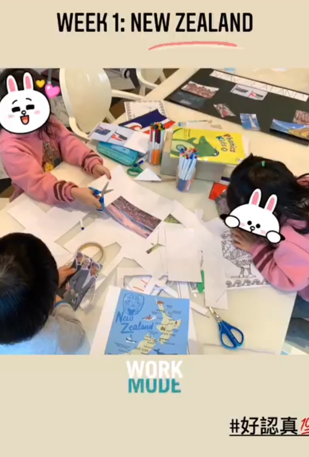 王力宏妻子李靚蕾專心帶娃，與三個兒女做手工，未受周群言論影響