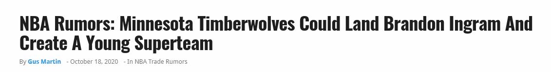 西區再添超級隊？美媒建議灰狼造三巨頭：1狀元+2前湖人榜眼