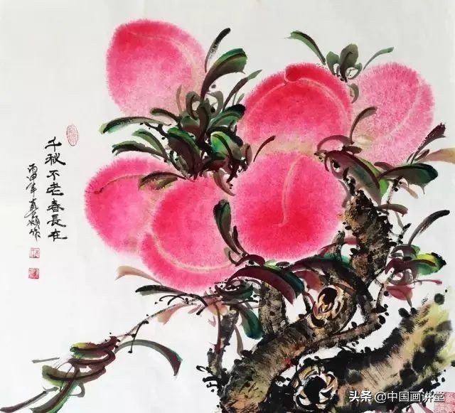 The peaches in Chinese paintings are delicate and sweet iNEWS