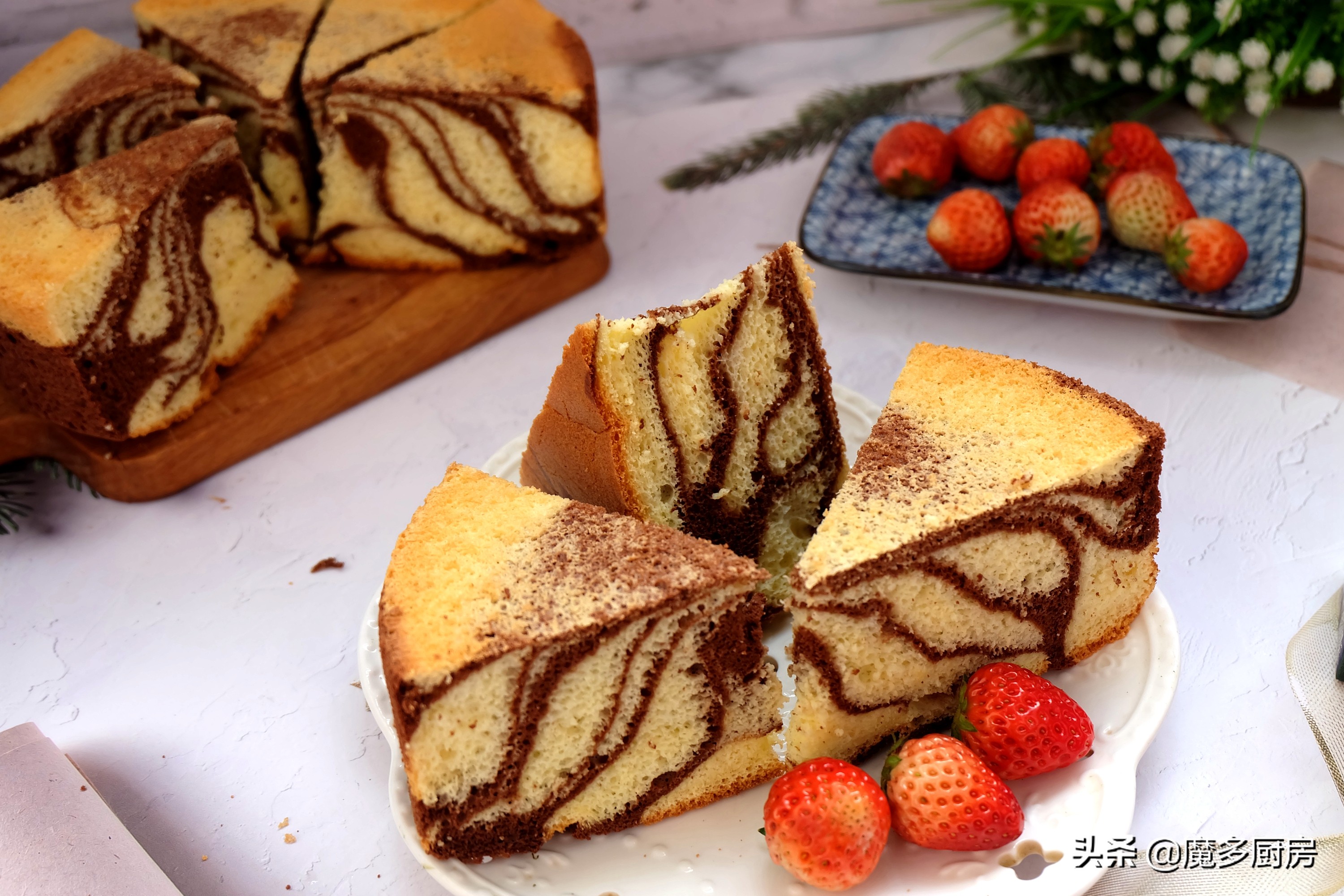 這個蛋糕做法好，無油低糖配方簡單實用，兩種顏色好看又好吃