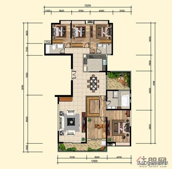 这种户型被人戏称“不孝户型”！因主卧与老人房反差大